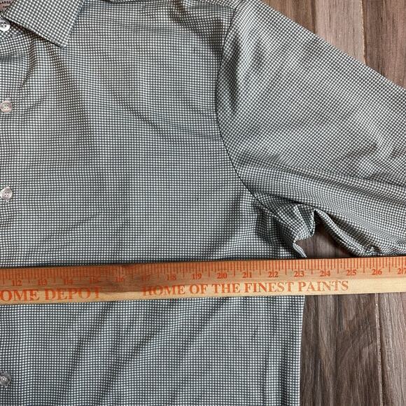 Mizzen + Main Men XXL Trim Fit Green Plaid Long Sleeve Shirt Casual Career - Picture 5 of 6